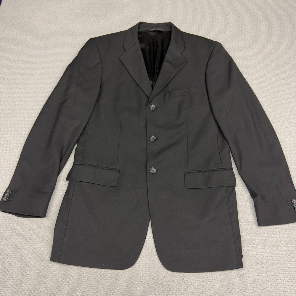 Banana Republic Blazer Mens 40R Black Wool 3 Button Modern Fit Jacket Formal